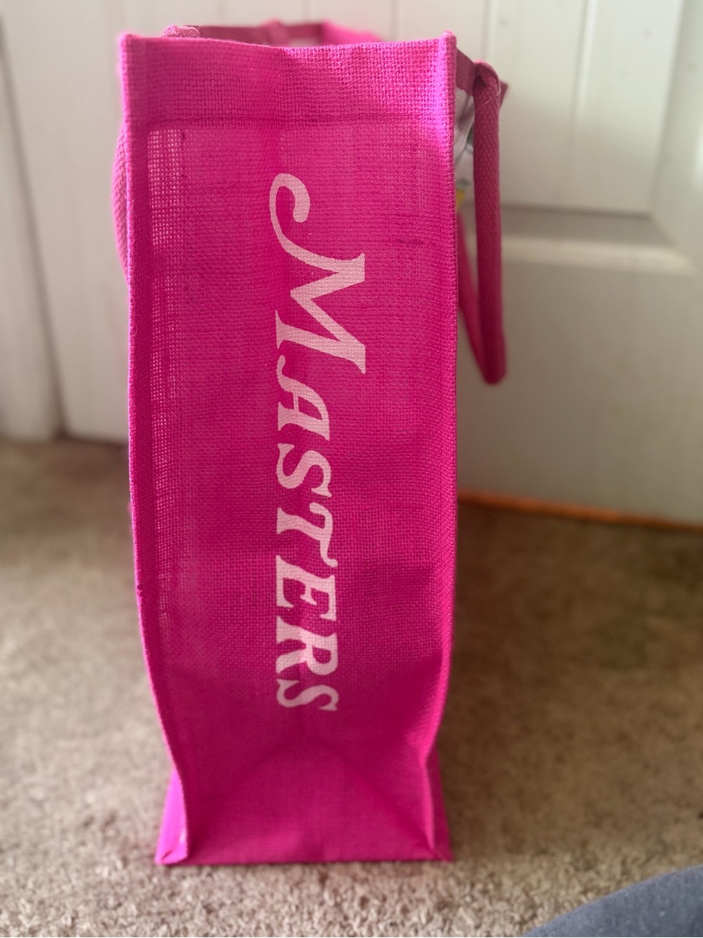 2026 Masters Tournament Jute Bag Large Tote Pink Augusta National Golf Club NWT - Picture 3 of 5